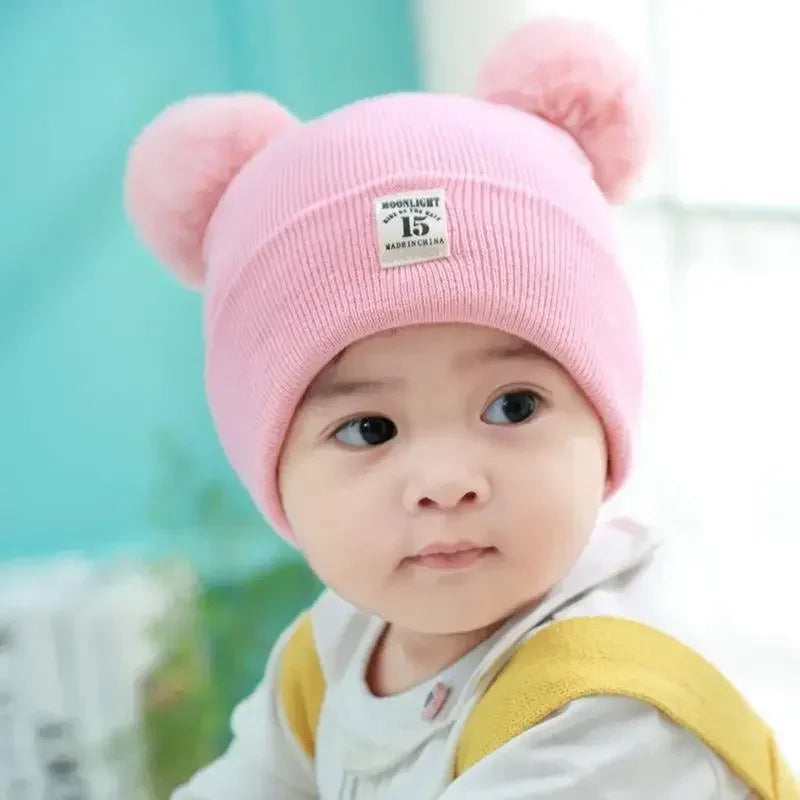 Inverno quente bebê malha chapéus com cachecol crianças gorro de malha chapéus cor sólida chapéu infantil para a criança meninos meninas acessórios