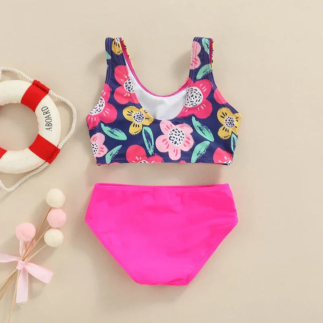 Tregen-maiô com estampa floral para meninas de 2 a 6 anos