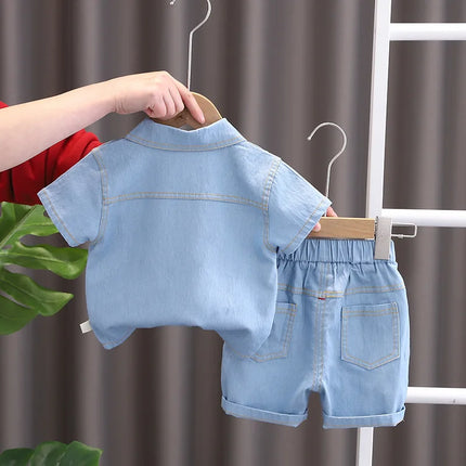 Conjunto Jeans Infantil Camiseta + Calça