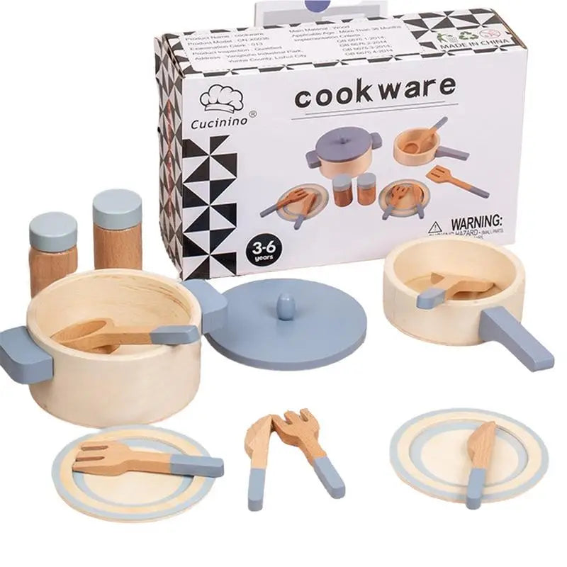 Mini panelas de cozinha de madeira, panela, cozinhar, brincar de fingir, casa educacional, brinquedos para crianças, utensílios de cozinha de simulação, brinquedo para meninas