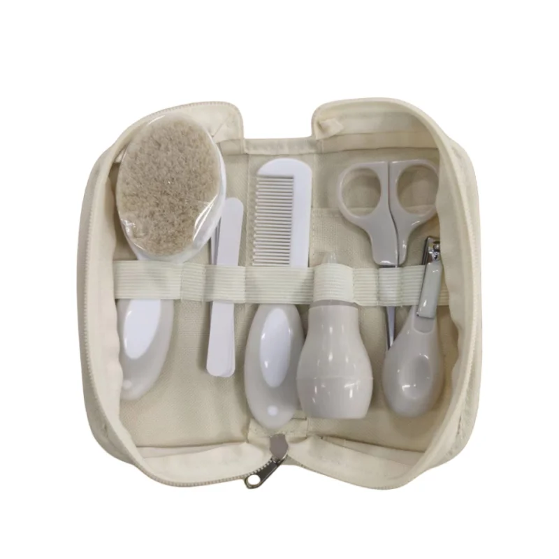 Kit de cuidados do bebê de 6 peças, inalador nasal, aparador de unhas, escova, arquivo, pente, tesoura, limpeza diária e acessórios de cuidados para o bab