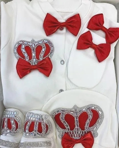 Nome personalizado bebê macacão menino algodão roupas de bebê recém-nascido 0-3 mês strass coroa jurken branco pijamas do bebê conjunto para meninos