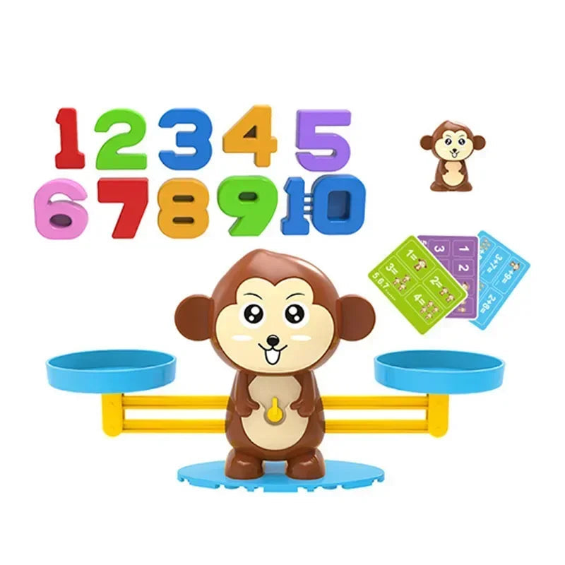 Montessori matemática brinquedo macaco equilíbrio bebê montessori jogos educativos número brinquedo educacional aprendizagem brinquedos material de ensino
