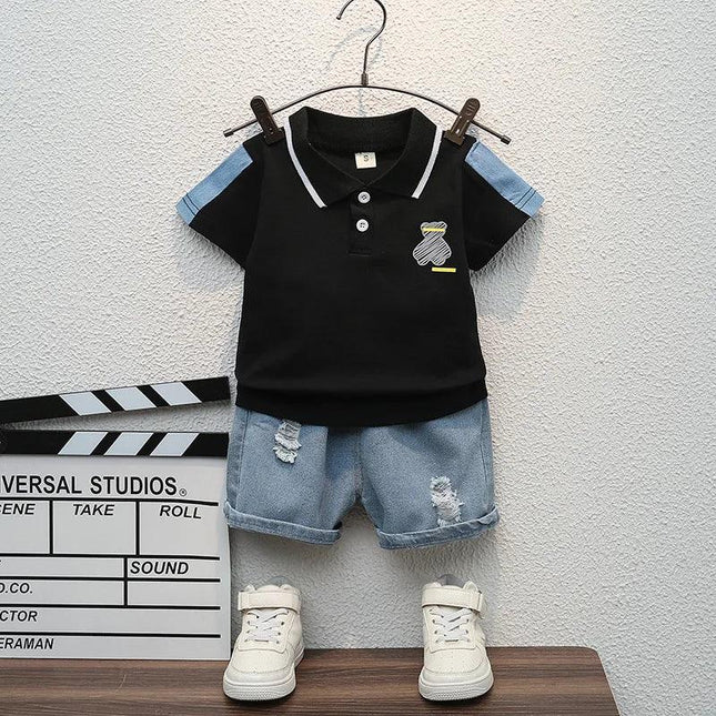 Conjunto de t-shirts e shorts infantis, roupas de bebê, roupas de treino infantis, roupas infantis, casual, verão, novo, 2 peças por conjunto