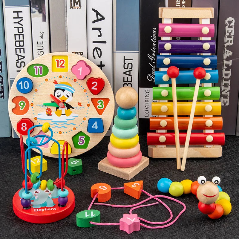 Montessori brinquedos do bebê crianças 3d quebra-cabeças de madeira aprendizagem precoce jogos do bebê brinquedos educativos de madeira para crianças presentes aniversário