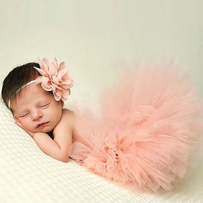 Adereços para fotografia de bebê recém-nascido, fantasia infantil de princesa fofa com faixa de cabeça de flor, acessórios para meninas, vestido de saia tutu