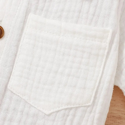 Confortável conjunto de shorts de algodão respirável bebê menino e menina, camisa casual, conjunto esportivo de verão, cor sólida, moda fofa, 2 peças