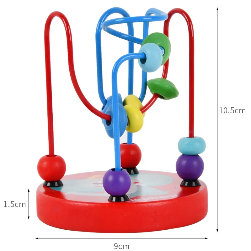 Montessori Educational Math Toy para crianças, brinquedos de madeira, círculos grânulo, labirinto de arame para crianças, quebra-cabeças de madeira