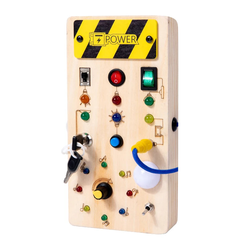 Crianças educação precoce brinquedos eletrônico led luz bebê sensorial ocupado placa montessori para a criança presentes de natal