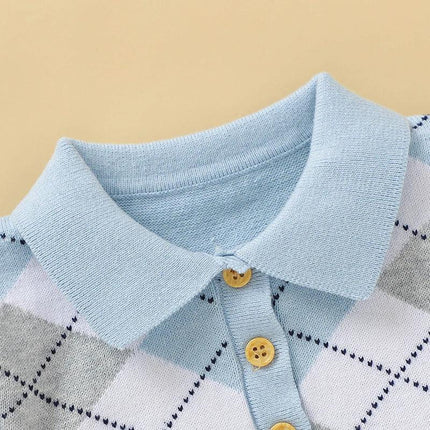 Conjunto de roupas para bebês recém-nascidos, malha de algodão, pulôver infantil para meninas, gola virada para baixo + shorts, verão, meninos, suéter + calças, 0-18 meses