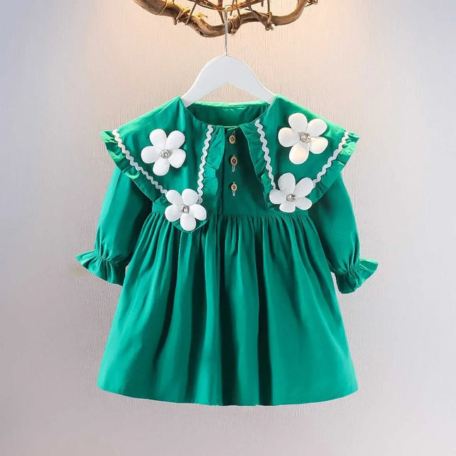 Vestido de princesa manga bolha infantil, vestido de aniversário, vestido de fada estudante, menina, estrangeiro, 1 2 3 4 anos, primavera e outono, 2024