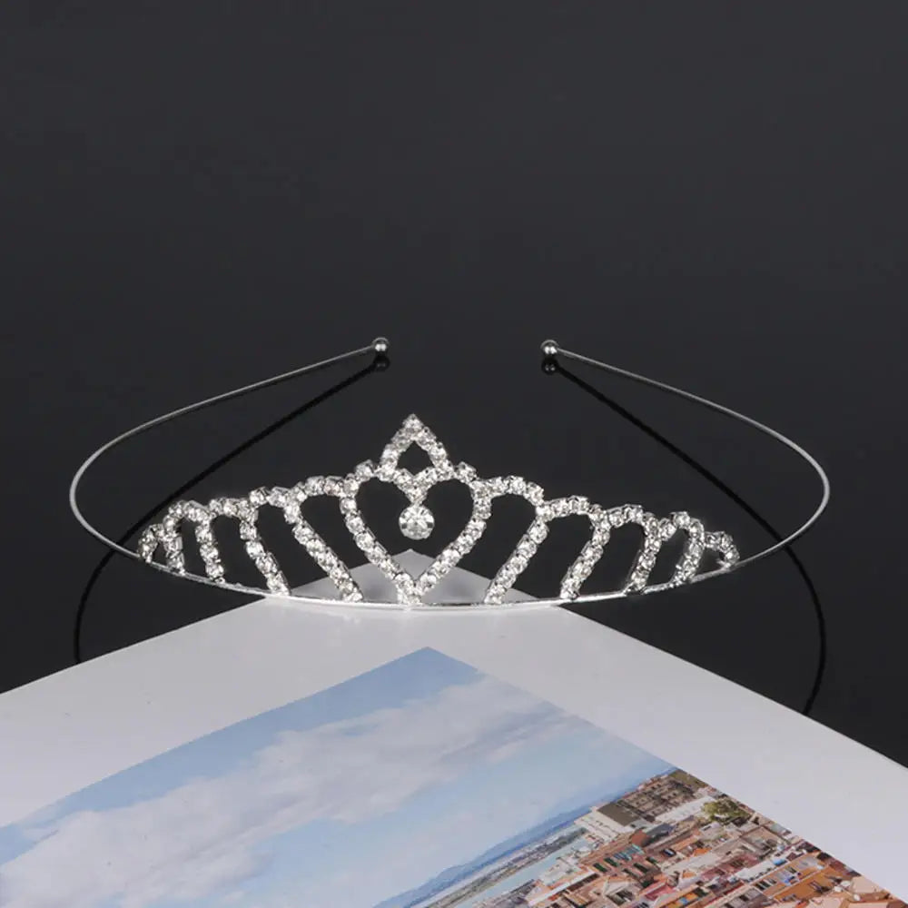 Princesa Crystal Tiaras e coroas para meninas, jóias para cabelo, bandana para crianças, amor nupcial Prom Crown, acessórios para festa de casamento