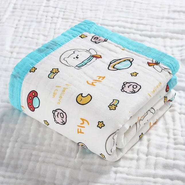 4 camadas de banho do bebê towl respirável gaze swaddle envoltório cobertor do bebê 100% algodão infantil crianças envoltório unicórnio kawaii cobertor