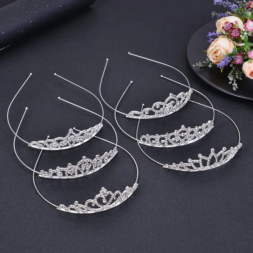 Princesa Crystal Tiaras e coroas para meninas, jóias para cabelo, bandana para crianças, amor nupcial Prom Crown, acessórios para festa de casamento