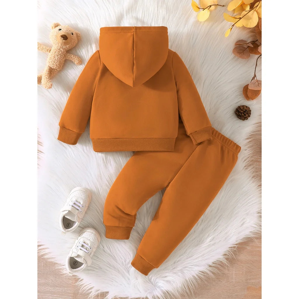 Com capuz de manga comprida e calças compridas, roupa infantil, roupa esportiva, criança, menino, 3-24 meses