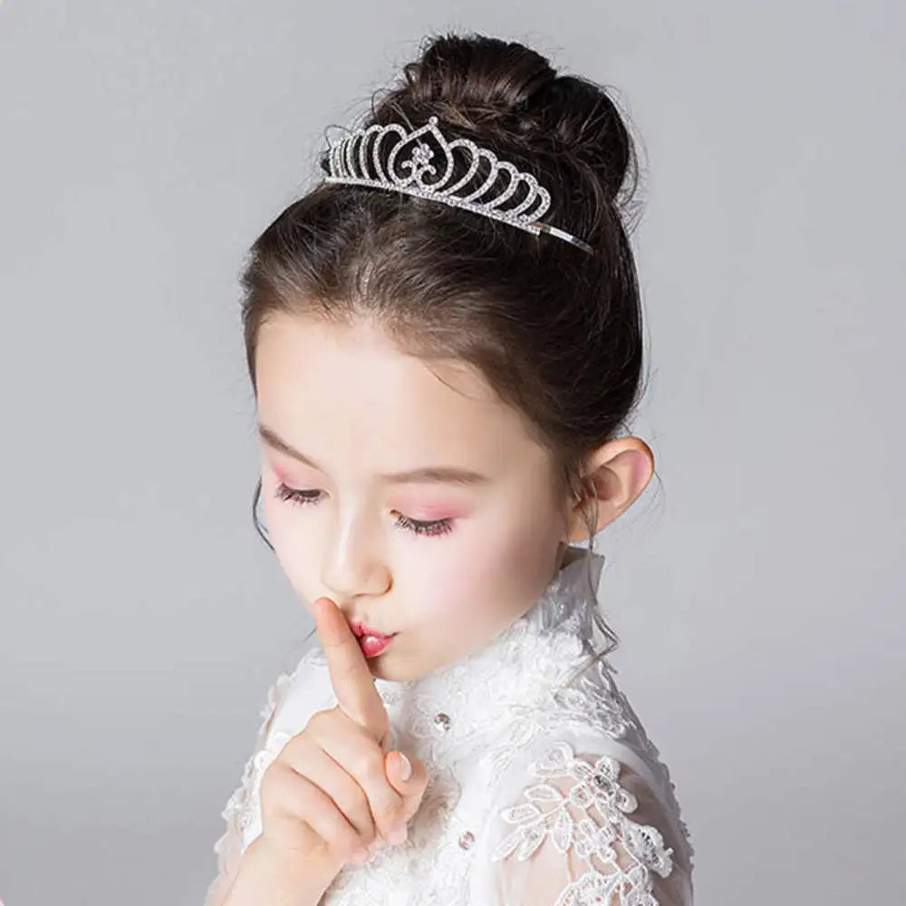 Princesa Crystal Tiaras e coroas para meninas, jóias para cabelo, bandana para crianças, amor nupcial Prom Crown, acessórios para festa de casamento