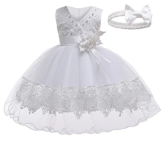 Flower Girl Dress para a Primeira Comunhão, Princess Dress for Children, Vestidos de batismo, Casamento recém-nascido, Bridesmaid Birthday Party, Tulle Dress