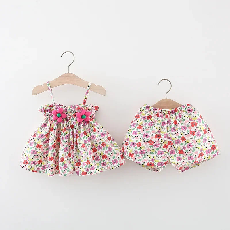 Blusa de Alça e Short Floral Infantil