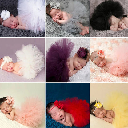 Adereços para fotografia de bebê recém-nascido, fantasia infantil de princesa fofa com faixa de cabeça de flor, acessórios para meninas, vestido de saia tutu