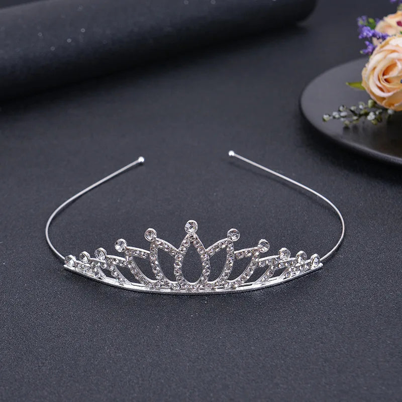 Princesa Crystal Tiaras e coroas para meninas, jóias para cabelo, bandana para crianças, amor nupcial Prom Crown, acessórios para festa de casamento