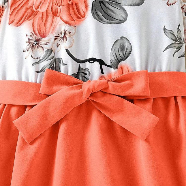 Vestido feminino charmoso com babados florais – decote delicado, mangas esvoaçantes, roupa elegante de verão para aventuras elegantes