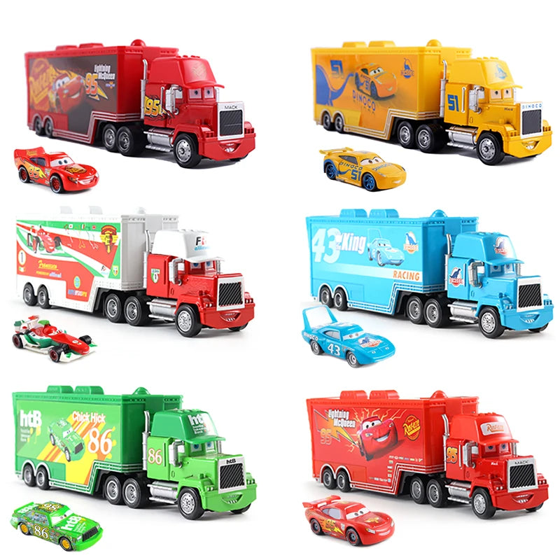 Disney Pixar Cars and Trucks Toy Set para Crianças, O Rei Cruz, Relâmpago McQueen, Mike, Tio 1:43, Modelo fundido, Presente