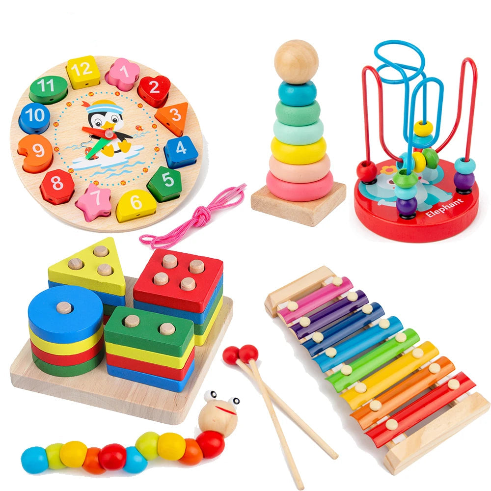 Montessori brinquedos do bebê crianças 3d quebra-cabeças de madeira aprendizagem precoce jogos do bebê brinquedos educativos de madeira para crianças presentes aniversário