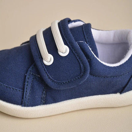 Tênis casuais para crianças pequenas, lona exterior confortável, laço acima, elegante, EK9S108
