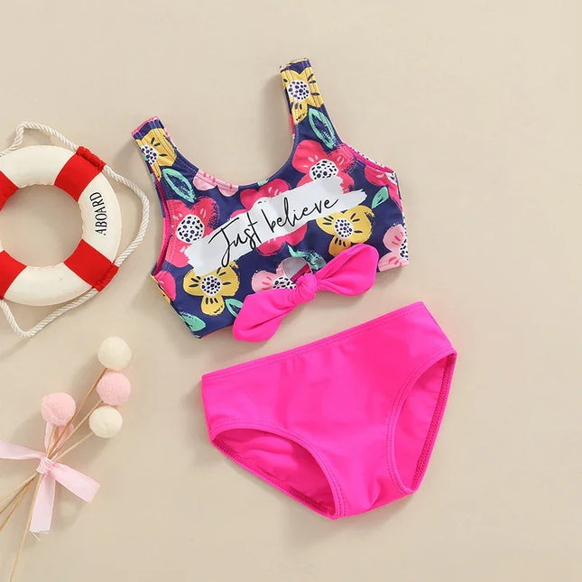 Tregen-maiô com estampa floral para meninas de 2 a 6 anos