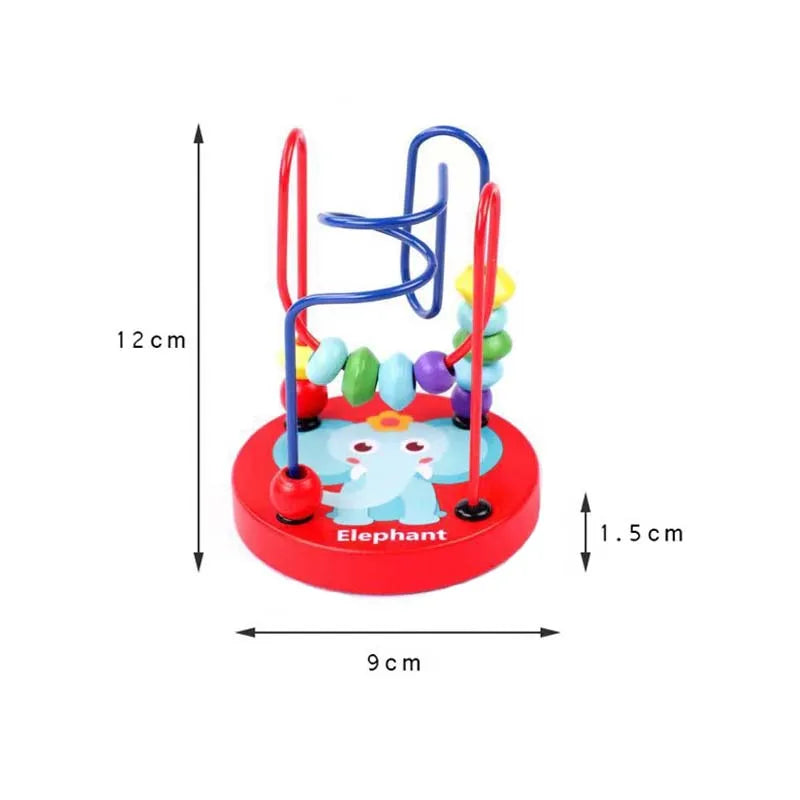 Montessori Educational Math Toy para crianças, brinquedos de madeira, círculos grânulo, labirinto de arame para crianças, quebra-cabeças de madeira