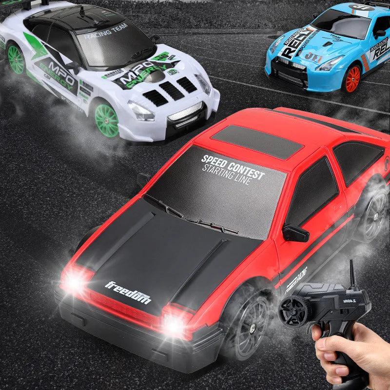 Alta Velocidade Drift RC Car Toy para Crianças, Controle Remoto 4WD, Modelo AE86, Veículo GTR, Carros de Corrida RC, Presentes de Natal, 2.4G