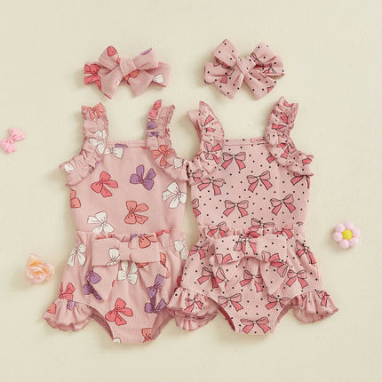 Macaquinho com Laço/Moranguinho + Shorts com Babado + Faixa 🍓