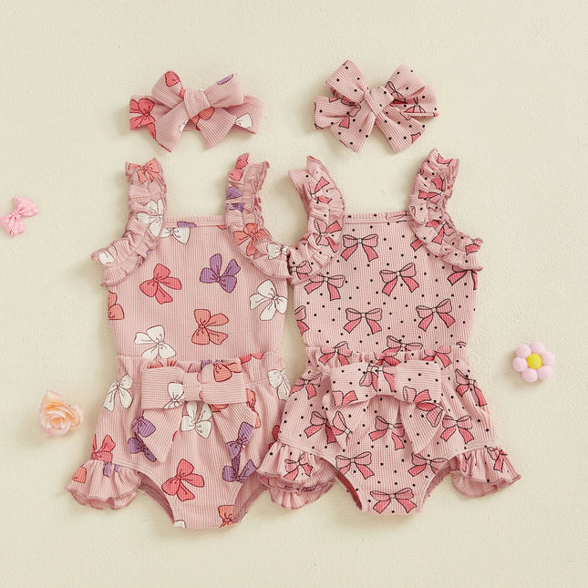 Macaquinho com Laço/Moranguinho + Shorts com Babado + Faixa 🍓