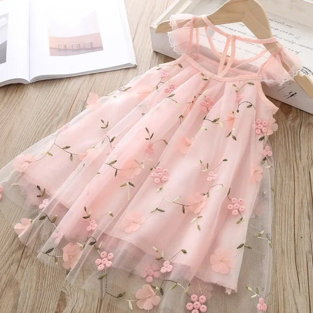 Melario meninas vestidos doces verão bebê menina vestido de princesa renda bordado design vestidos da menina flor bonito festa crianças roupas