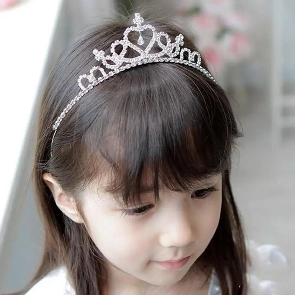 Princesa Crystal Tiaras e coroas para meninas, jóias para cabelo, bandana para crianças, amor nupcial Prom Crown, acessórios para festa de casamento