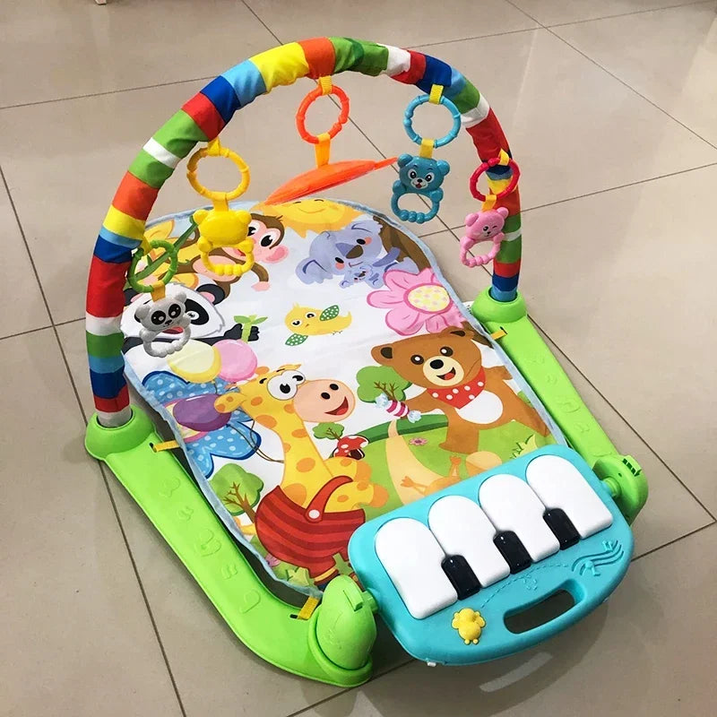 Brinquedo do bebê presente atividade do bebê ginásio música rack jogar esteira do miúdo quebra-cabeça teclado de piano infantil playmat rastejando jogo almofada