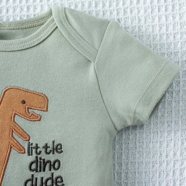 Conjunto de 3 Body Bebê Verão - Dinossauro e Listras