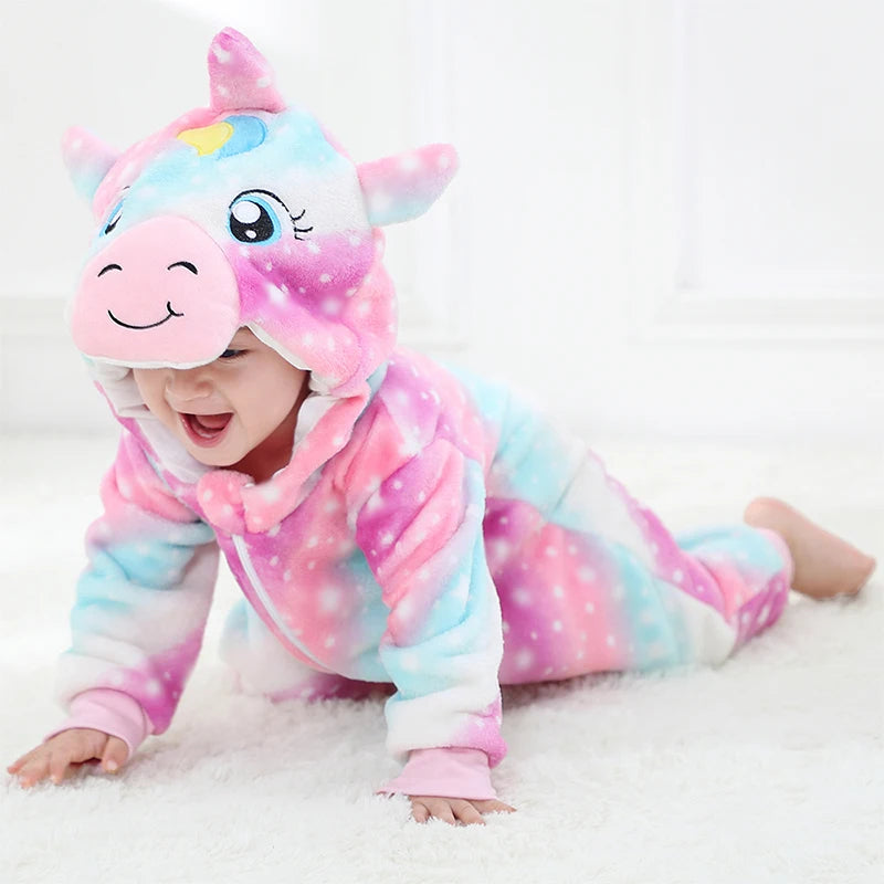 Macacão de bebê ponto macacões crianças cosplay inverno flanela uma peça com capuz jumpers geral menina cresce menino crescimentos roupa bebe