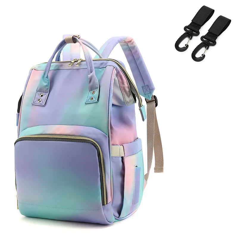 Bolsa de fraldas com grande capacidade para mamãe, mochila para bebê multifuncional, a prova d'água, para viagens, para cuidado da criança