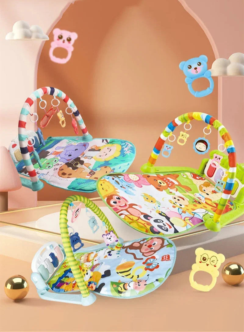 Brinquedo do bebê presente atividade do bebê ginásio música rack jogar esteira do miúdo quebra-cabeça teclado de piano infantil playmat rastejando jogo almofada