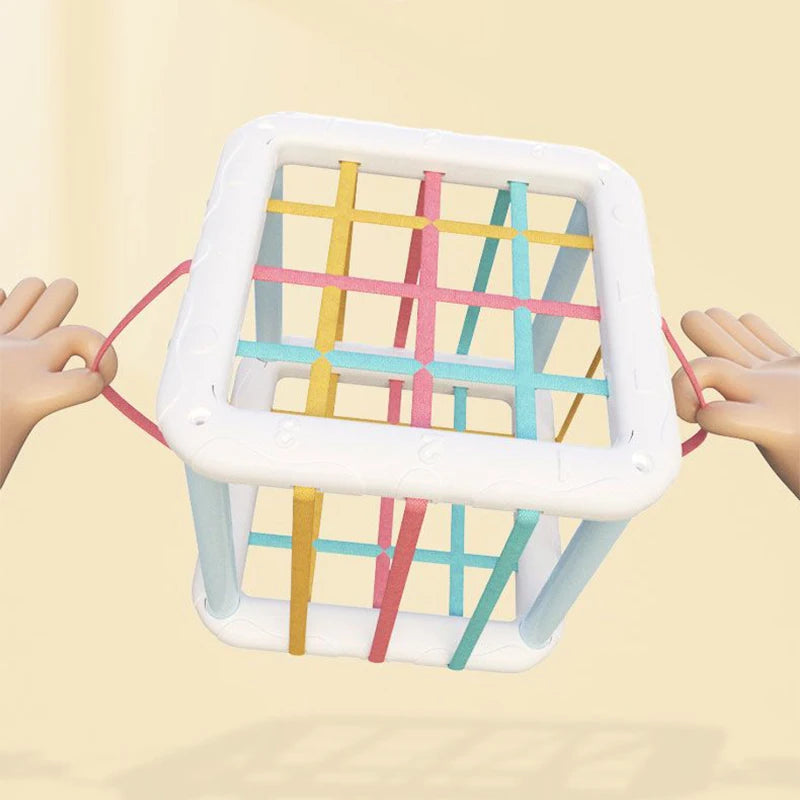 Blocos de classificação de cubo colorido para bebê, Bin sensorial, brinquedos educativos Montessori, jogo para menino e menina de 1 e 2 anos