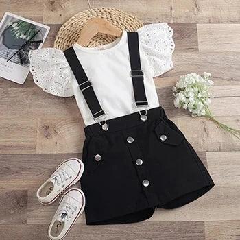 Conjuntos de verão de algodão feminino, Top e macacão, Fatos de bebé Little Princess, Roupa de criança, 2 anos, 3 anos, 4 anos, 5 anos, 6 anos, 2024