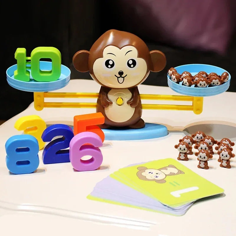 Montessori matemática brinquedo macaco equilíbrio bebê montessori jogos educativos número brinquedo educacional aprendizagem brinquedos material de ensino