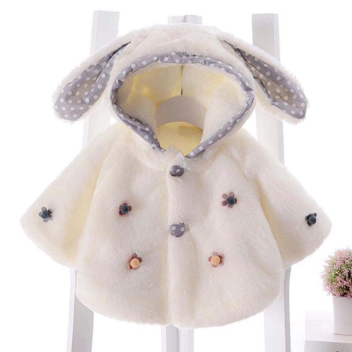 Jaqueta de pele artificial infantil com capuz curto, casaco de bebê, Princess Wear, bonito, inverno, quente, fofo