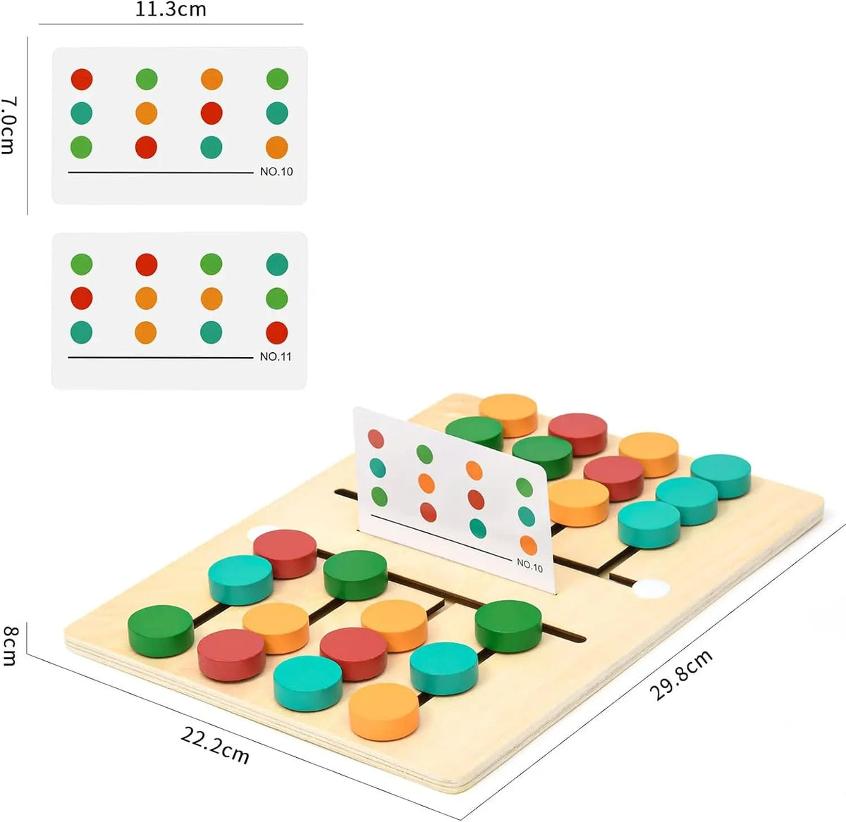 Montessori madeira colorido Slide Puzzle Board Game, correspondência de cores, brinquedos educativos sensoriais, atividade pré-escolar para crianças