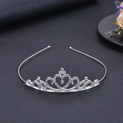 Princesa Crystal Tiaras e coroas para meninas, jóias para cabelo, bandana para crianças, amor nupcial Prom Crown, acessórios para festa de casamento