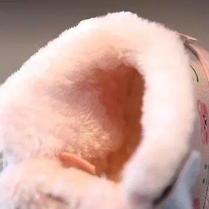 Disney crianças dos desenhos animados minnie sapatos casuais de sola macia meninas iluminar tênis bebê mais veludo quente botas curtas sapatos de algodão
