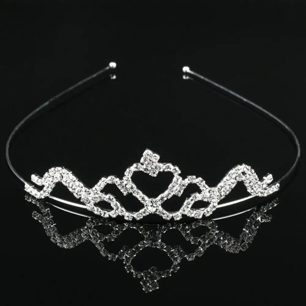 Princesa Crystal Tiaras e coroas para meninas, jóias para cabelo, bandana para crianças, amor nupcial Prom Crown, acessórios para festa de casamento