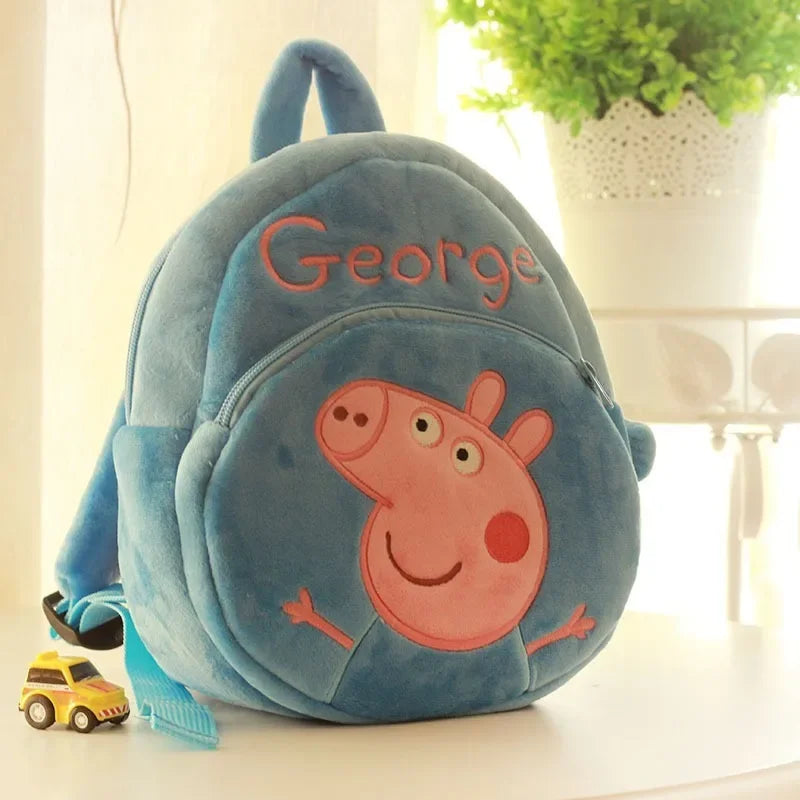 Peppa Pig Schoolbag para crianças, originais, kawaii, fofo, desenhos animados, george, jardim de infância, anime, presentes de aniversário