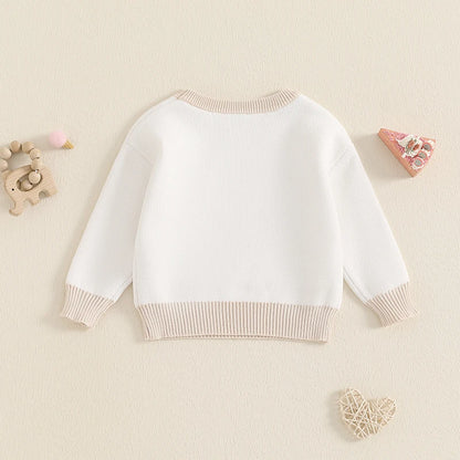 Baby Girl's Warm Long Sleeve Round Neck Sweater, Dog Bordado, Knit Pullover, Sweaters, Tops De Malhas, Roupas De Inverno, Bonito